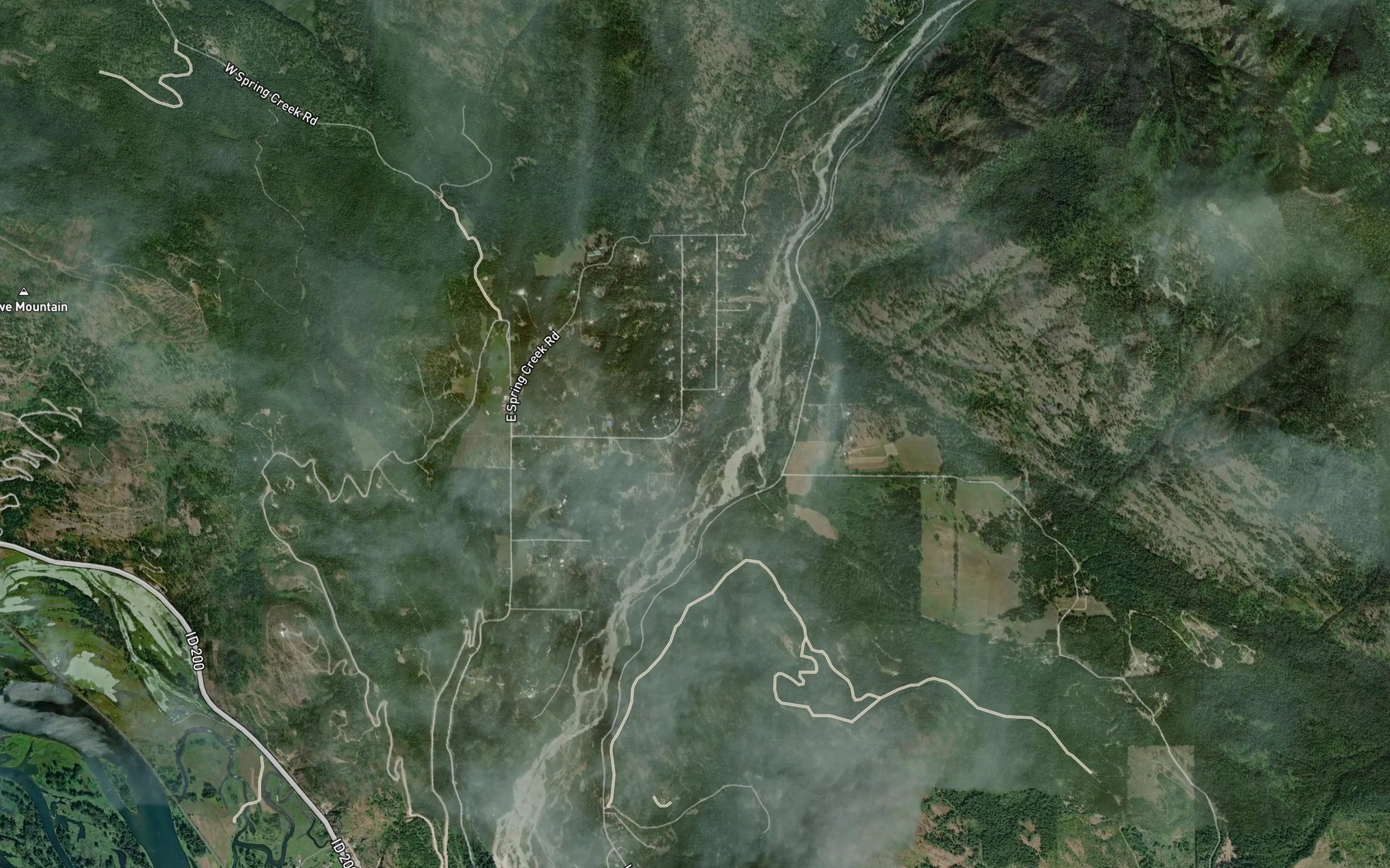 Satellite map of the Cascade Creek