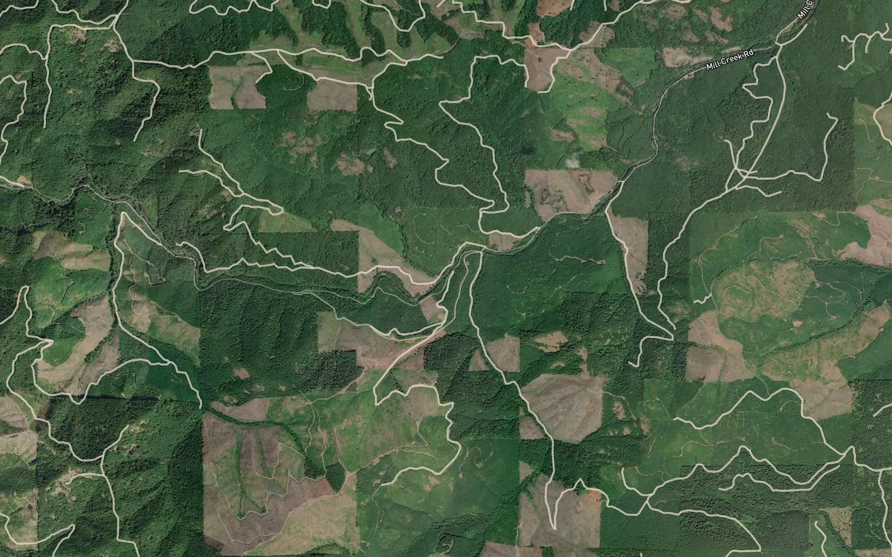 Satellite map of the Bear Creek
