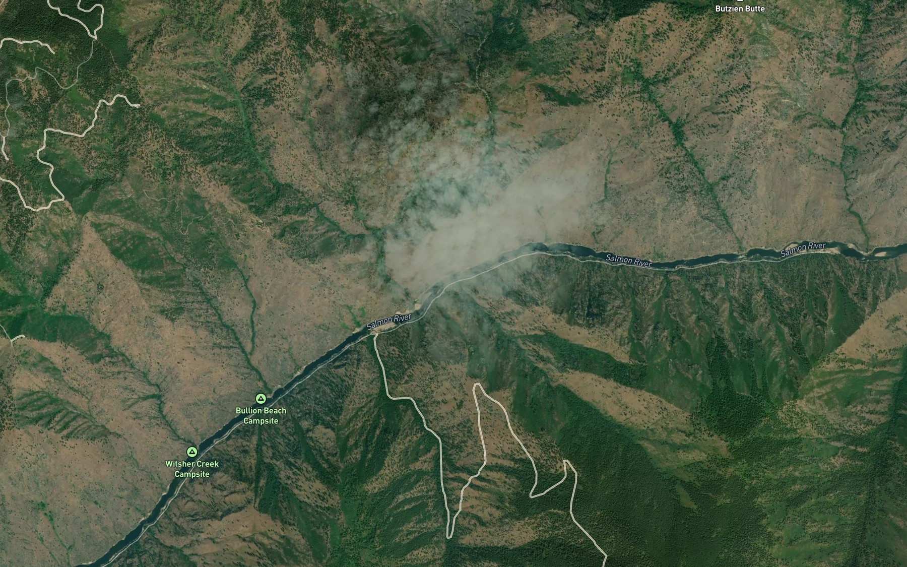 Satellite map of the Carey Falls