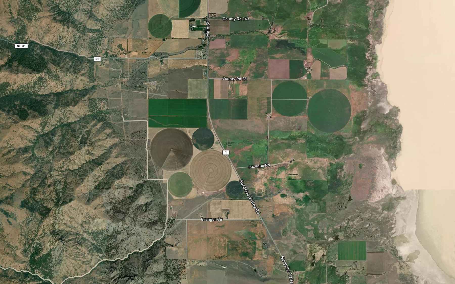 Satellite map of the Cherry Creek