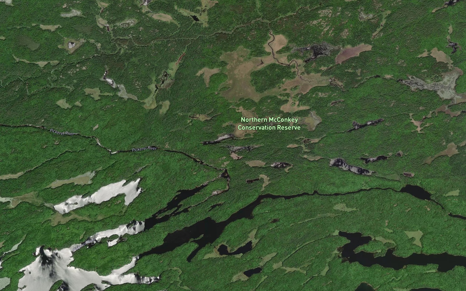 Satellite map of the Bruce's Rapids