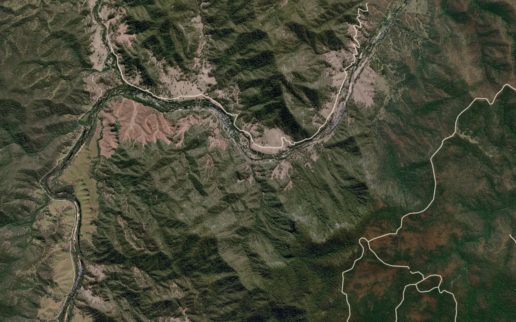 Satellite map of the Pig Creek
