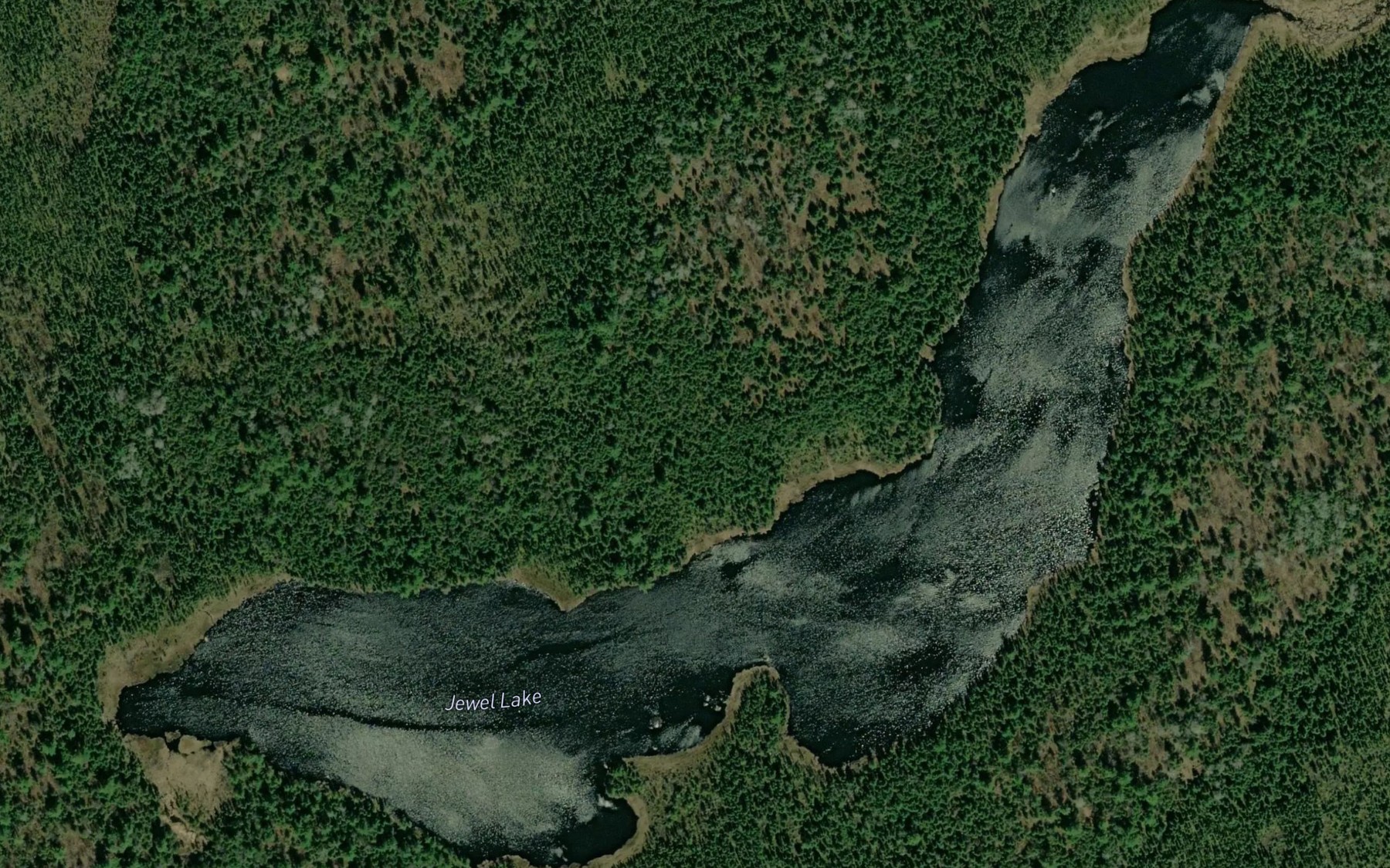 Satellite map of the Jewel Lake