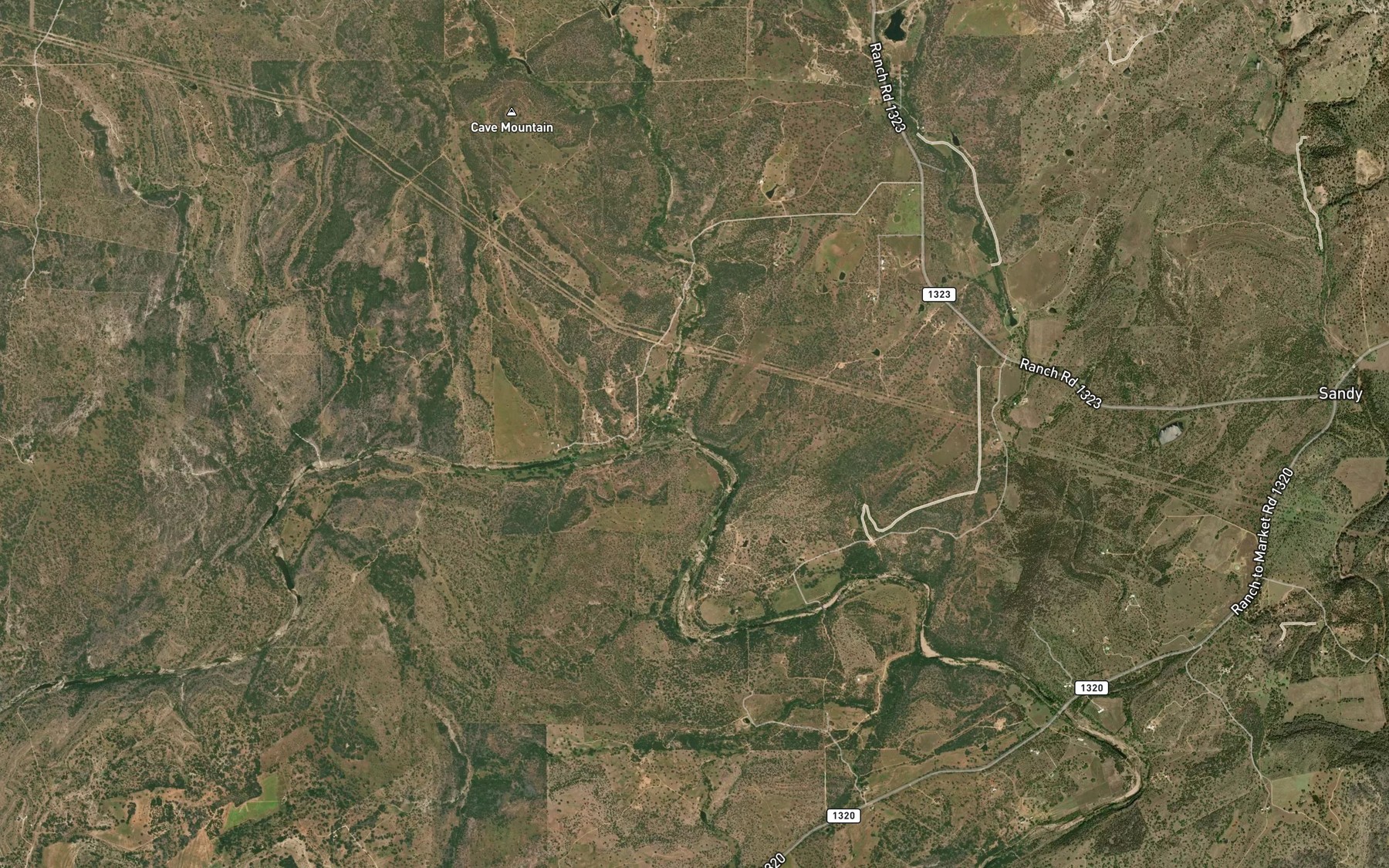 Satellite map of the White Oak Creek