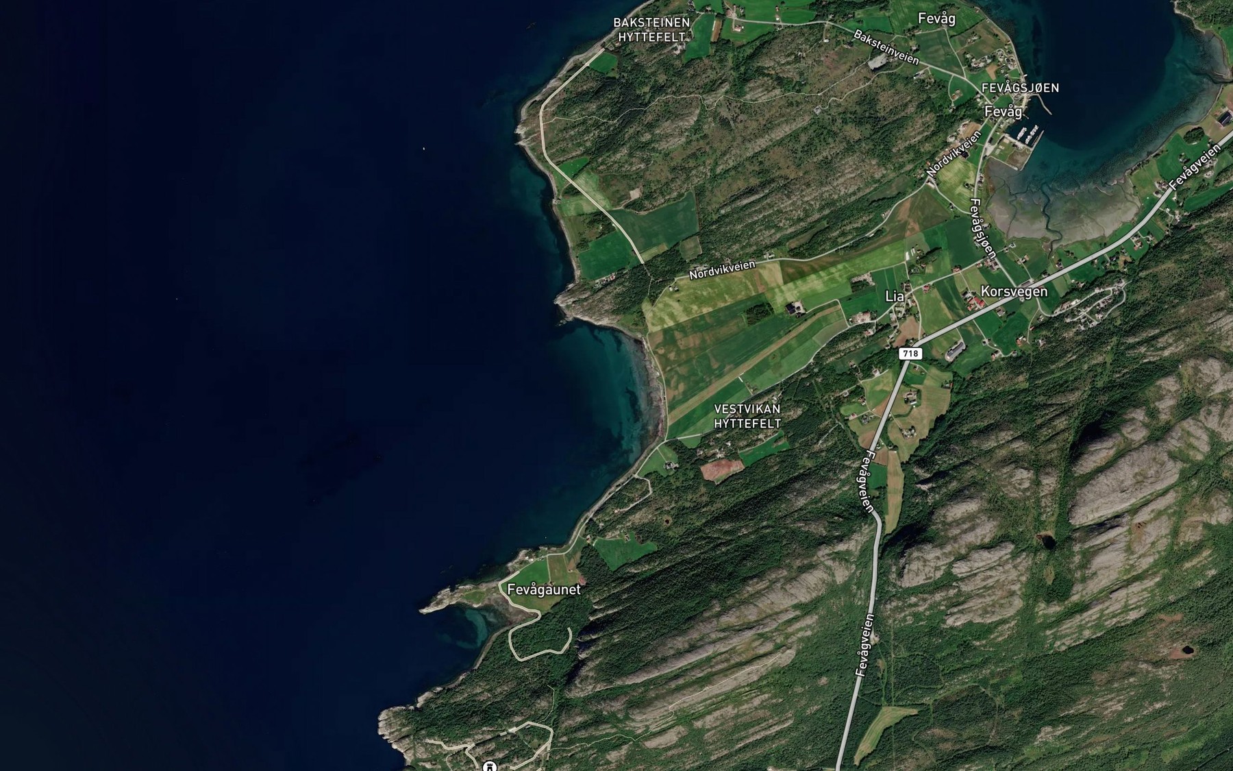 Satellite map of the Vestvika