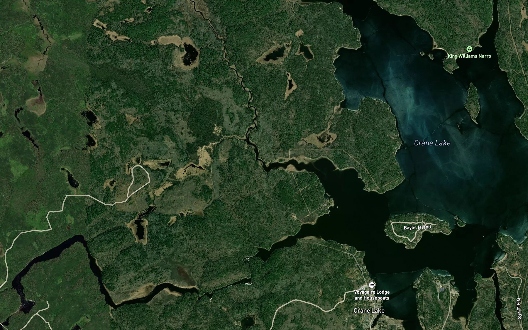 Satellite map of the Rollick Creek