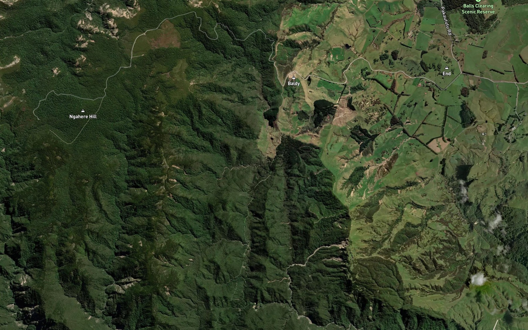 Satellite map of the East Gorge Stream