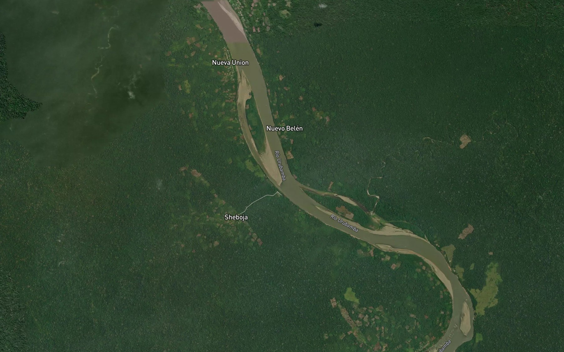 Satellite map of the Rio Urubamba