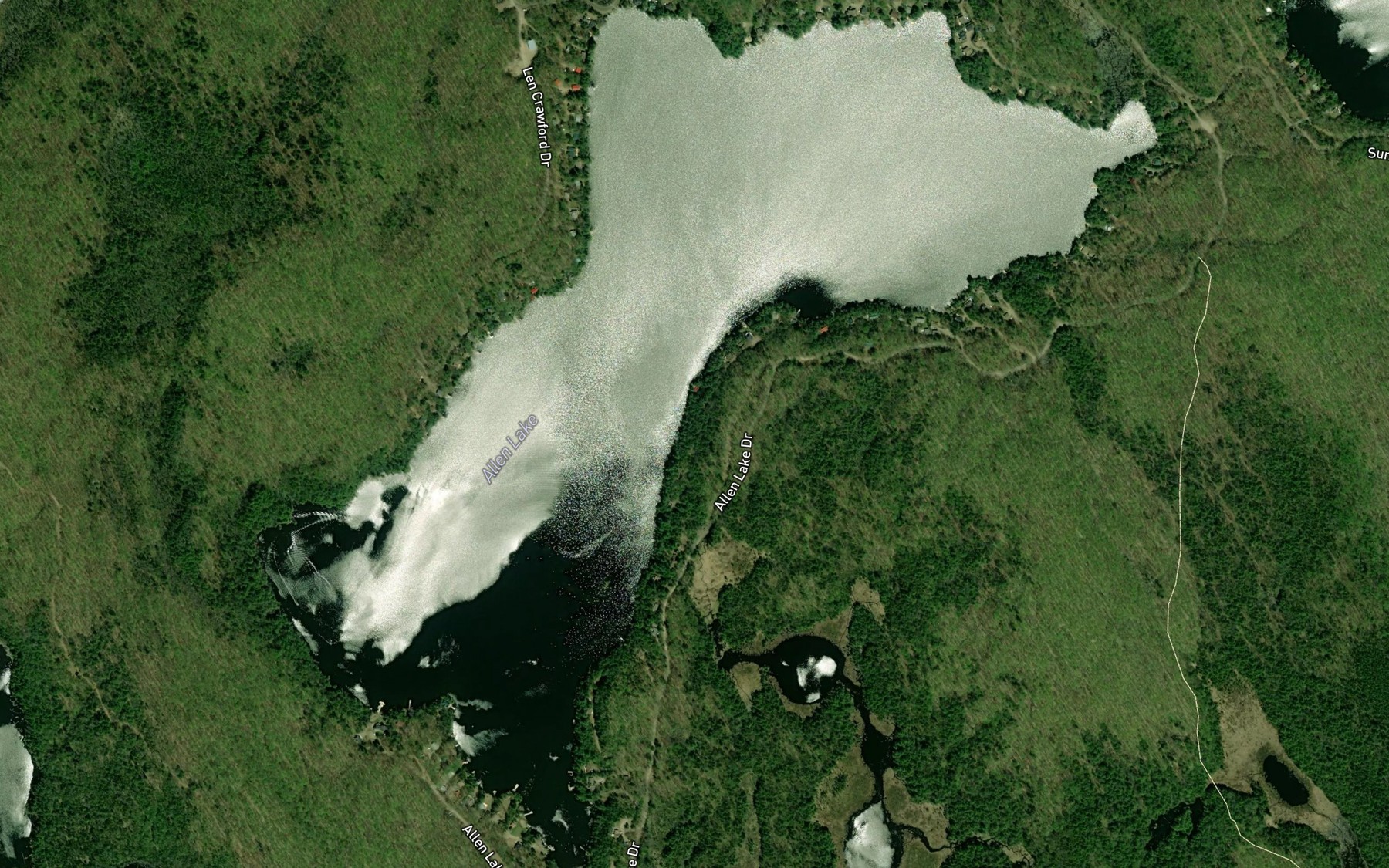 Satellite map of the Allen Lake