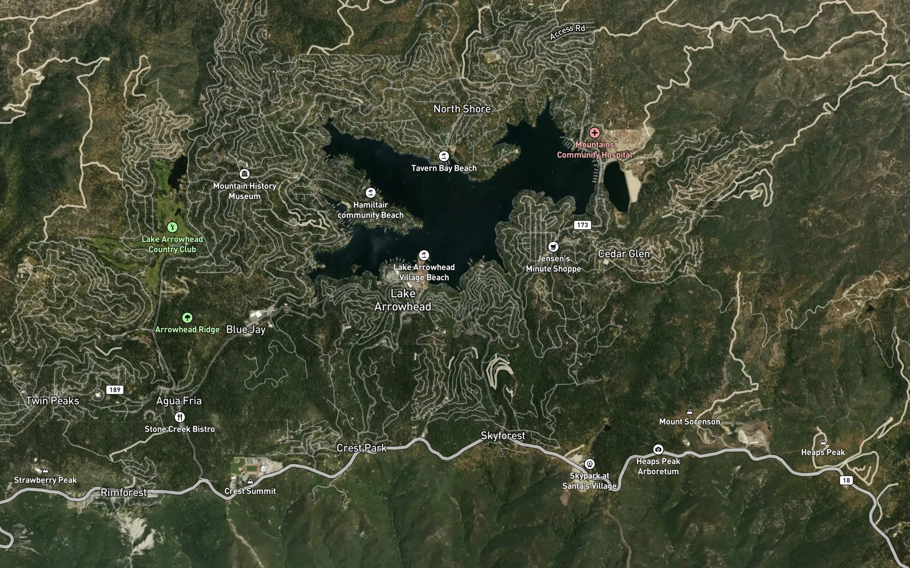 Satellite map of the Village Bay