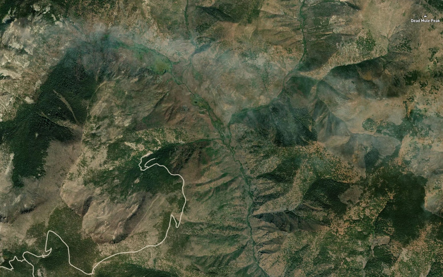 Satellite map of the Coin Creek