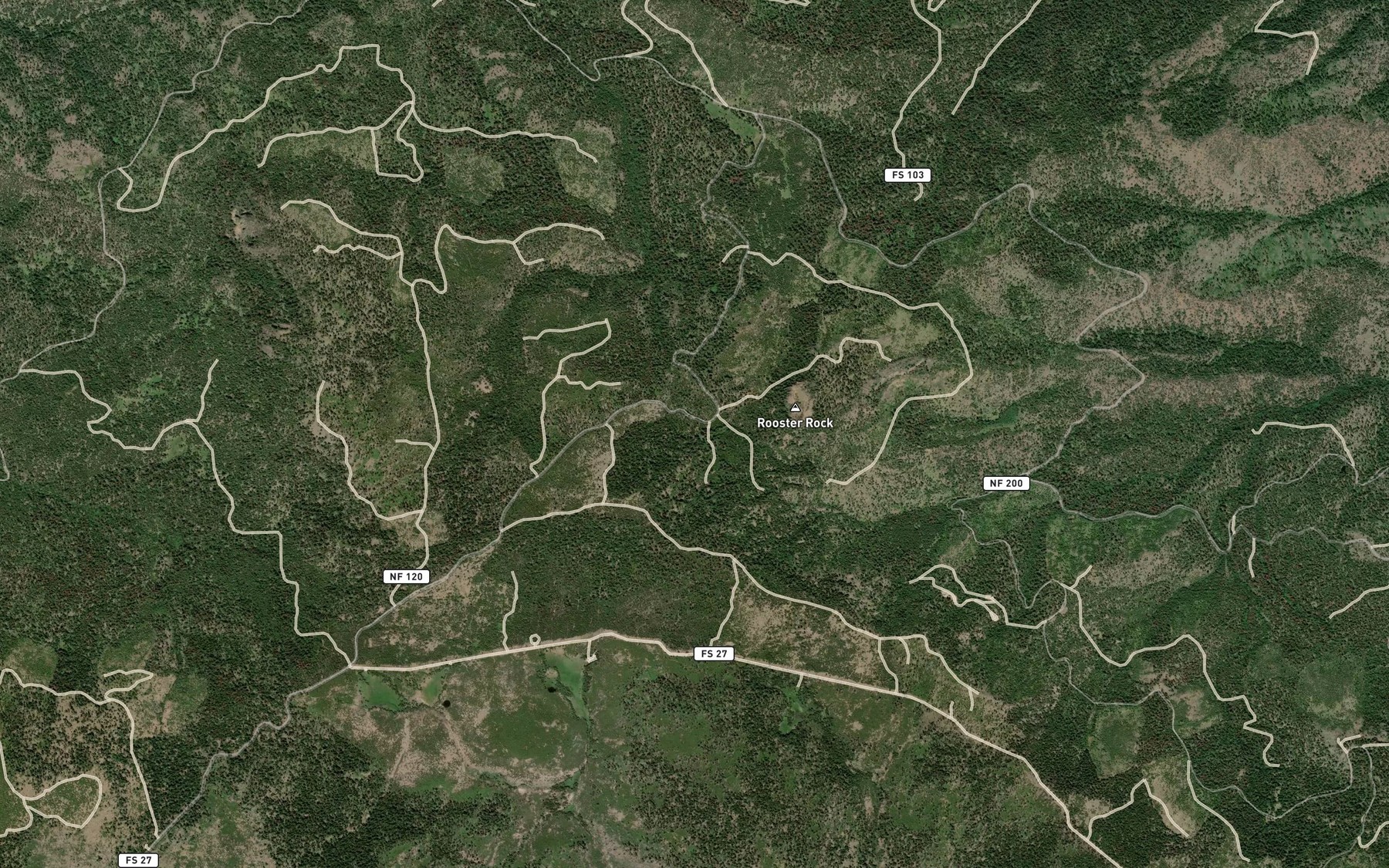 Satellite map of the Rooster Rock Spring