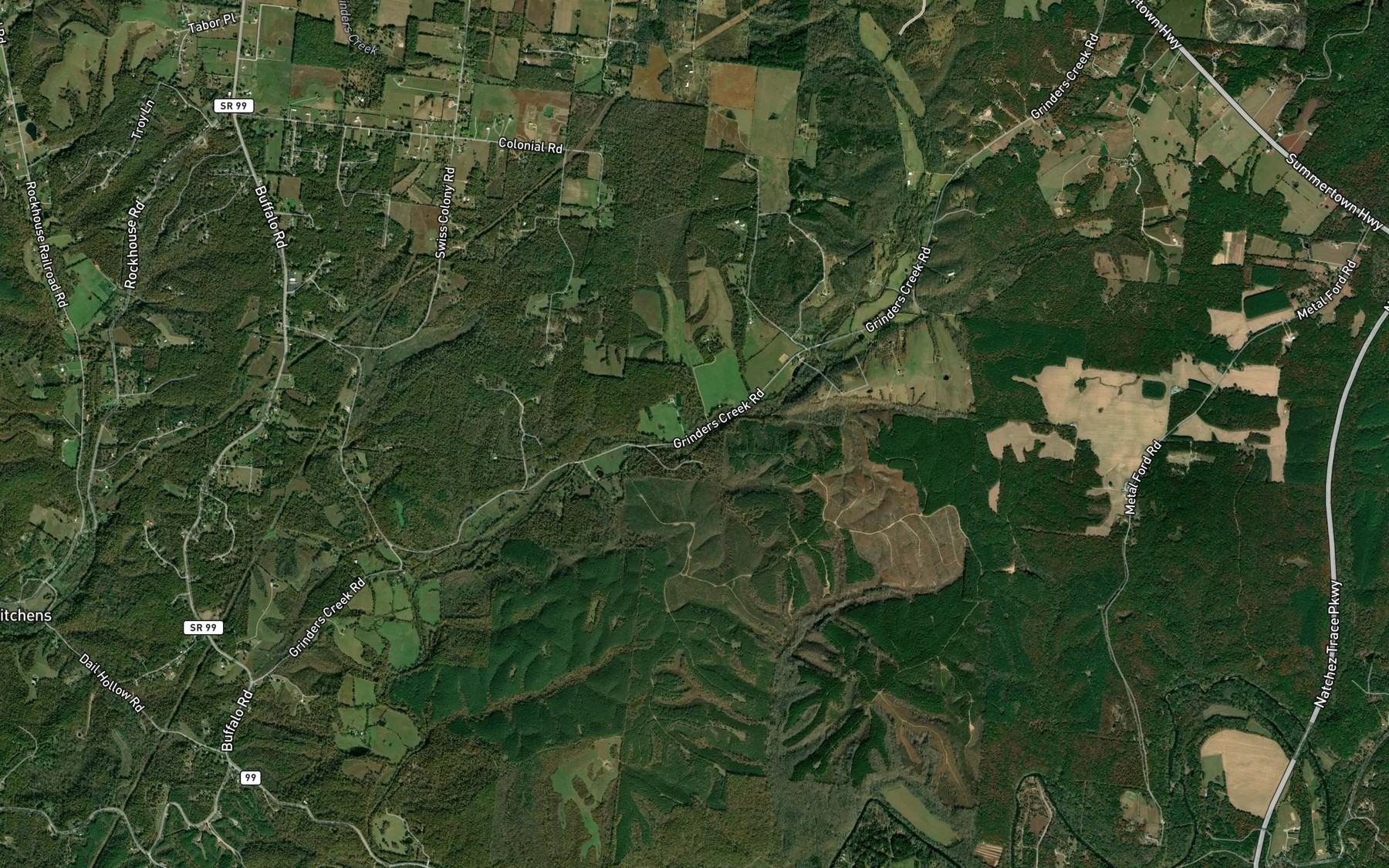 Satellite map of the Barber Branch