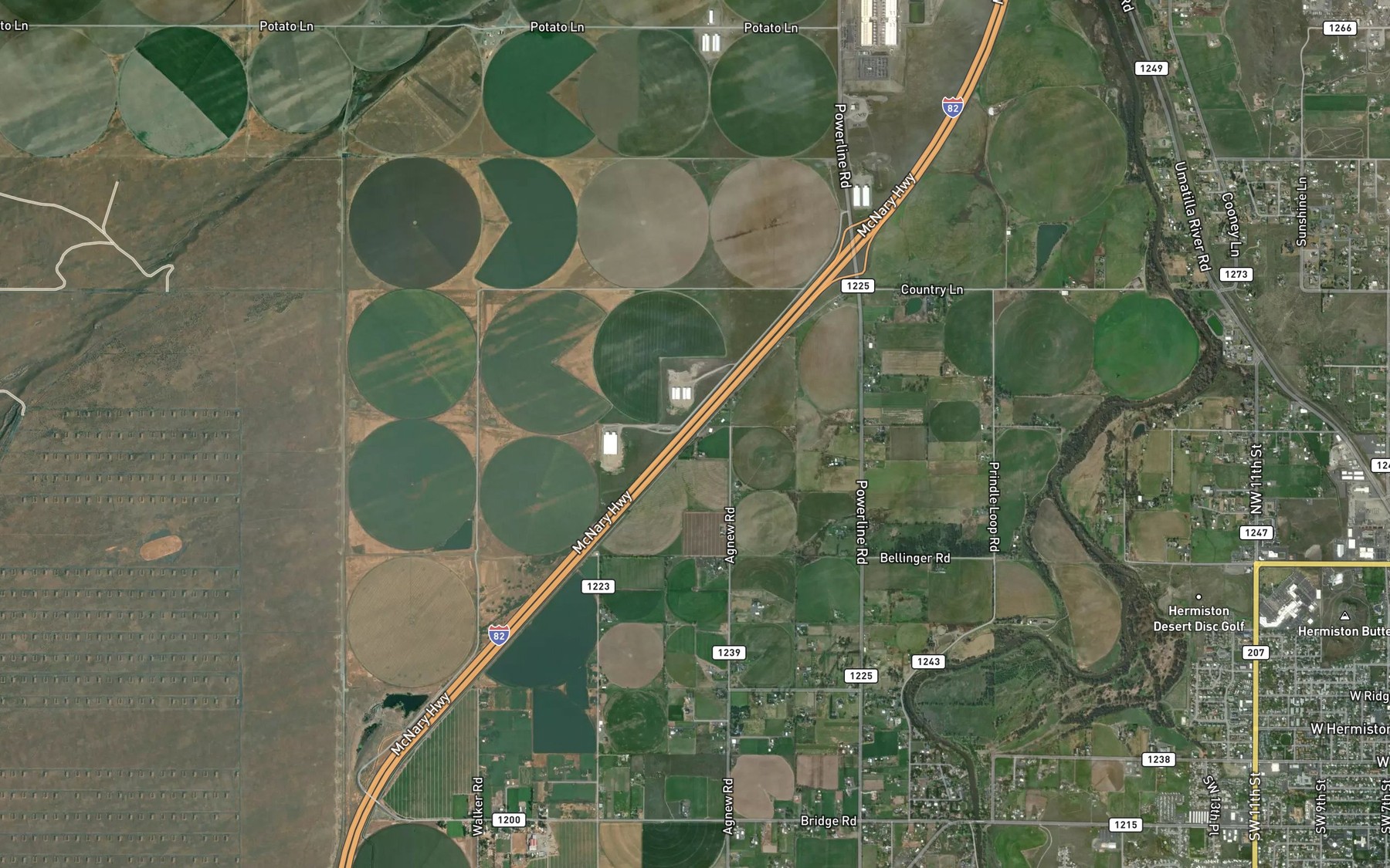 Satellite map of the Westland A Canal