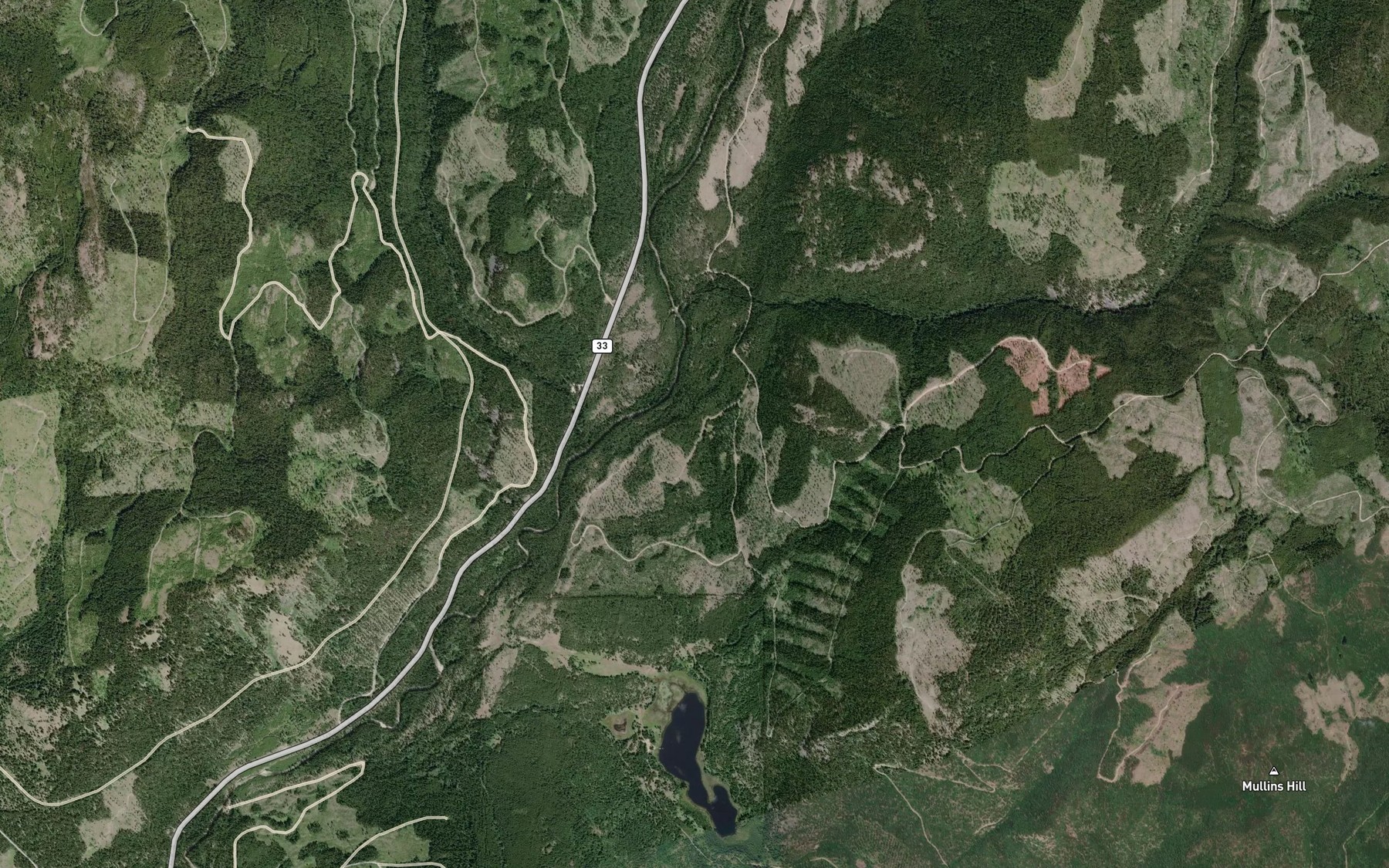 Satellite map of the China Creek