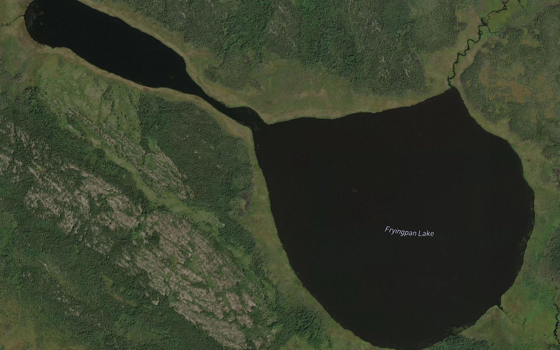 Satellite map of the Fryingpan Lake