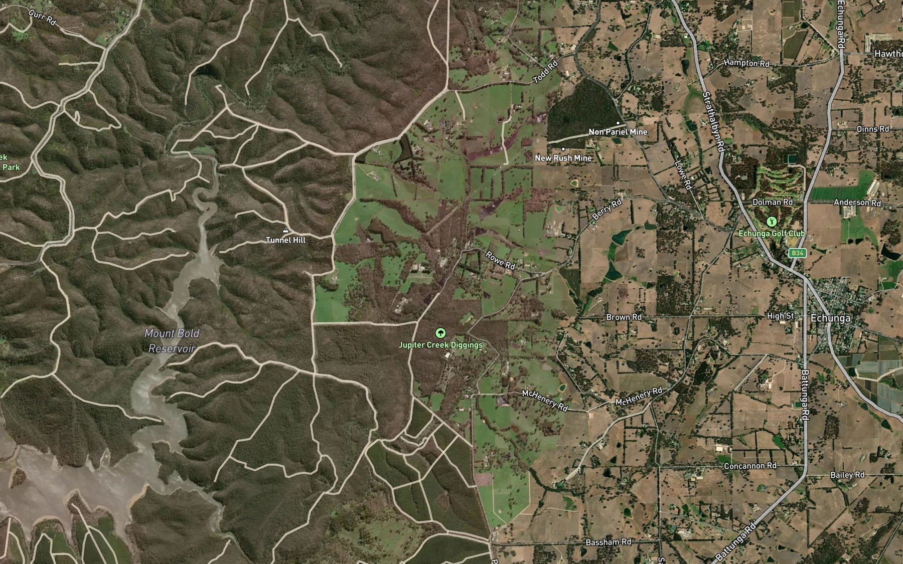 Satellite map of the Long Gully