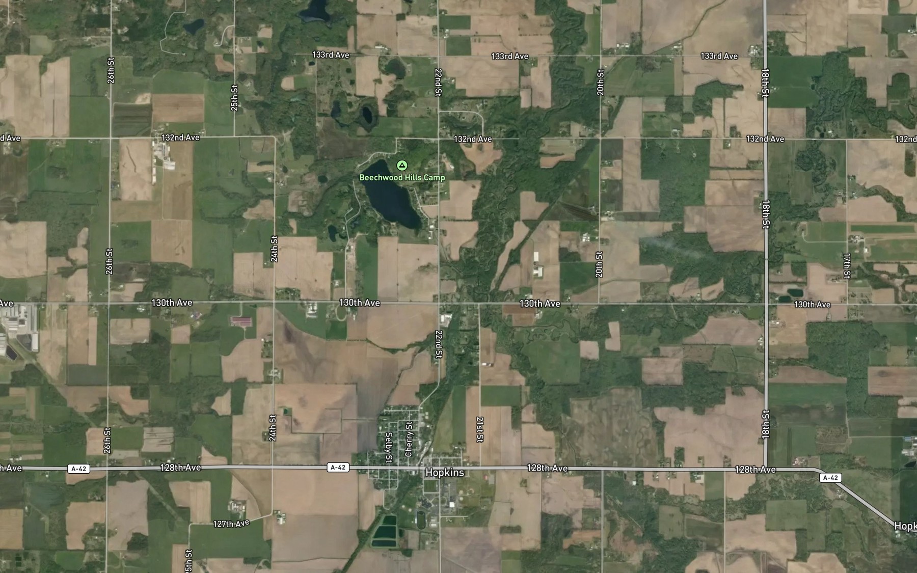 Satellite map of the Bear Creek