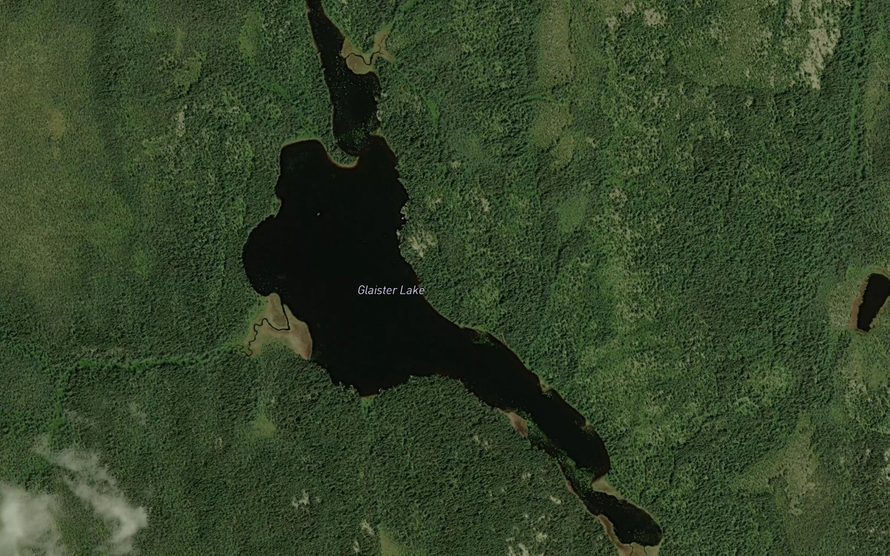 Satellite map of the Glaister Lake