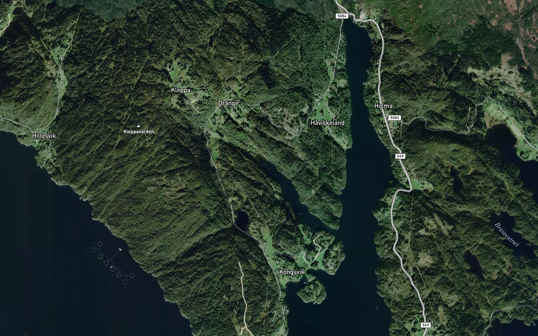 Satellite map of the Drangsvagen