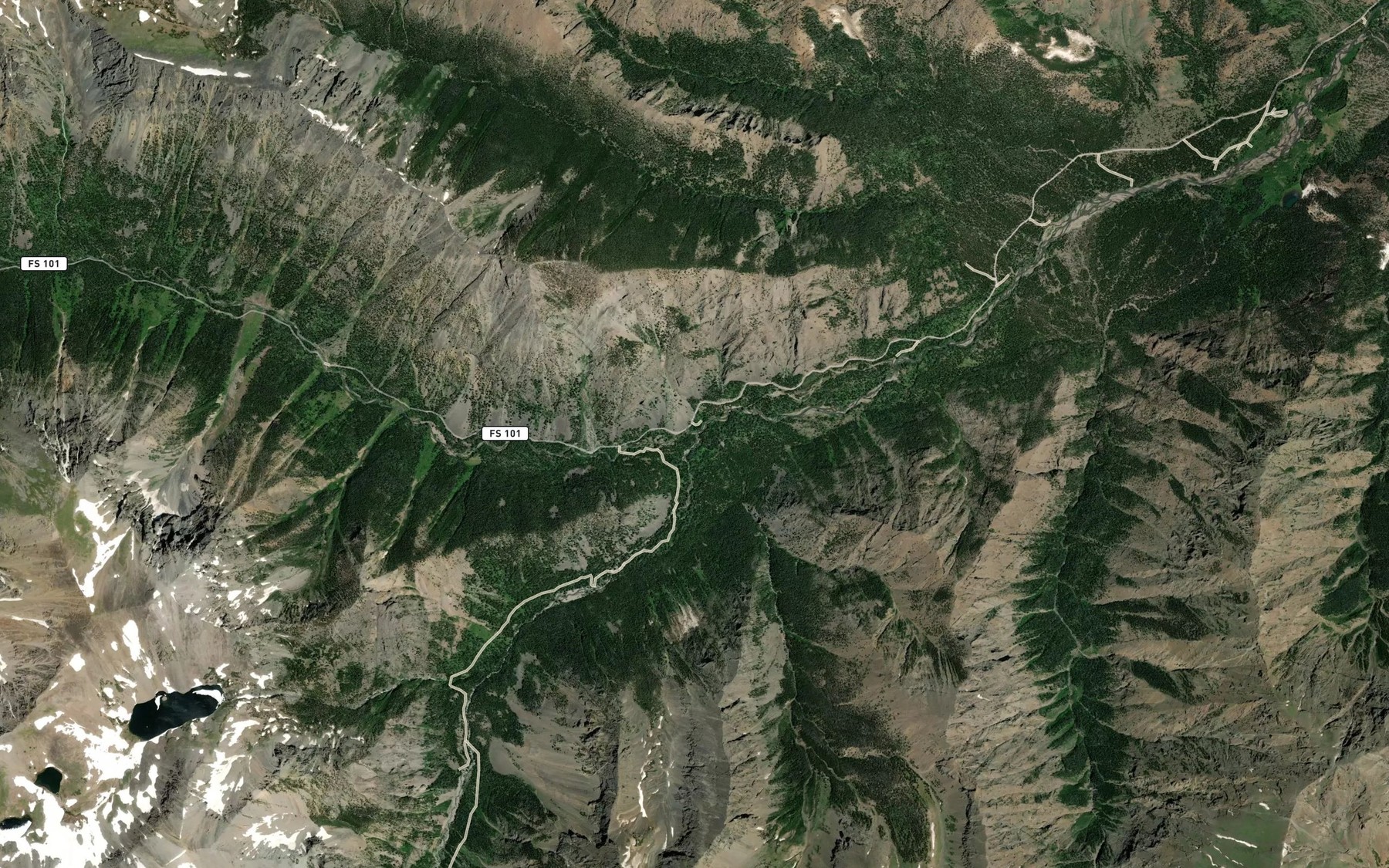 Satellite map of the Sulphur Creek