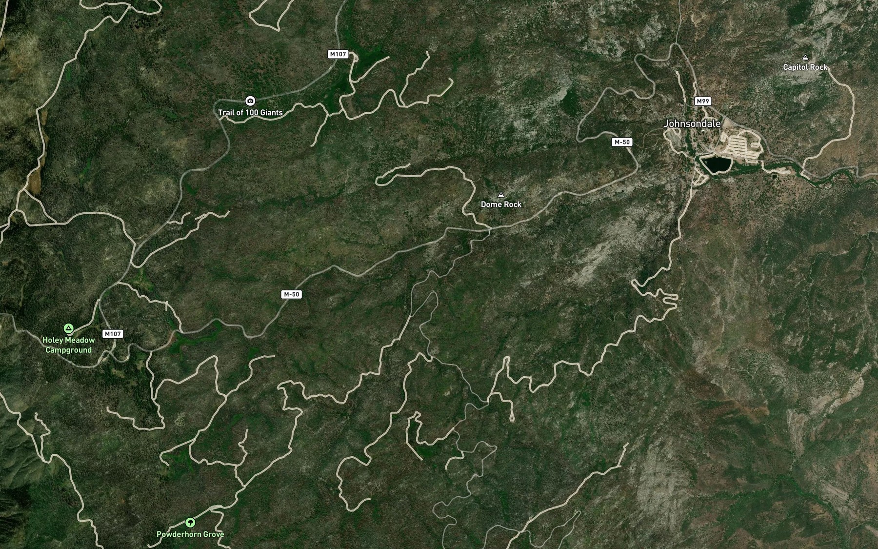 Satellite map of the Bear Creek