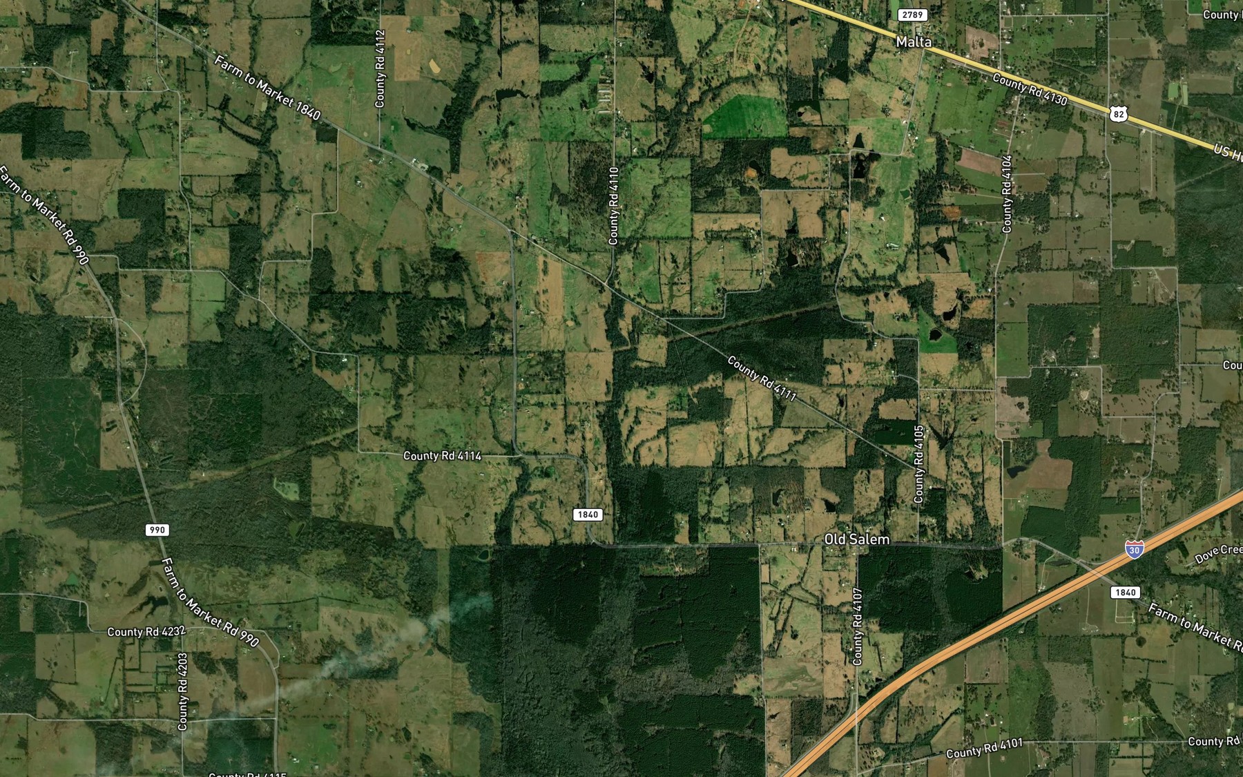 Satellite map of the Peters Branch