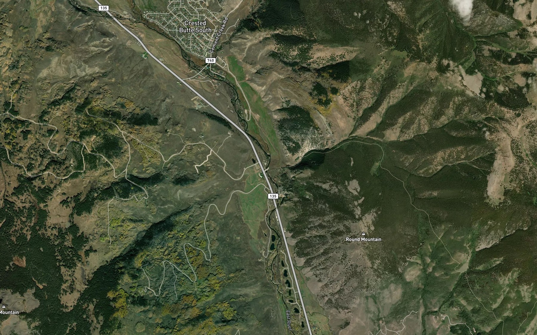 Satellite map of the Granite Creek