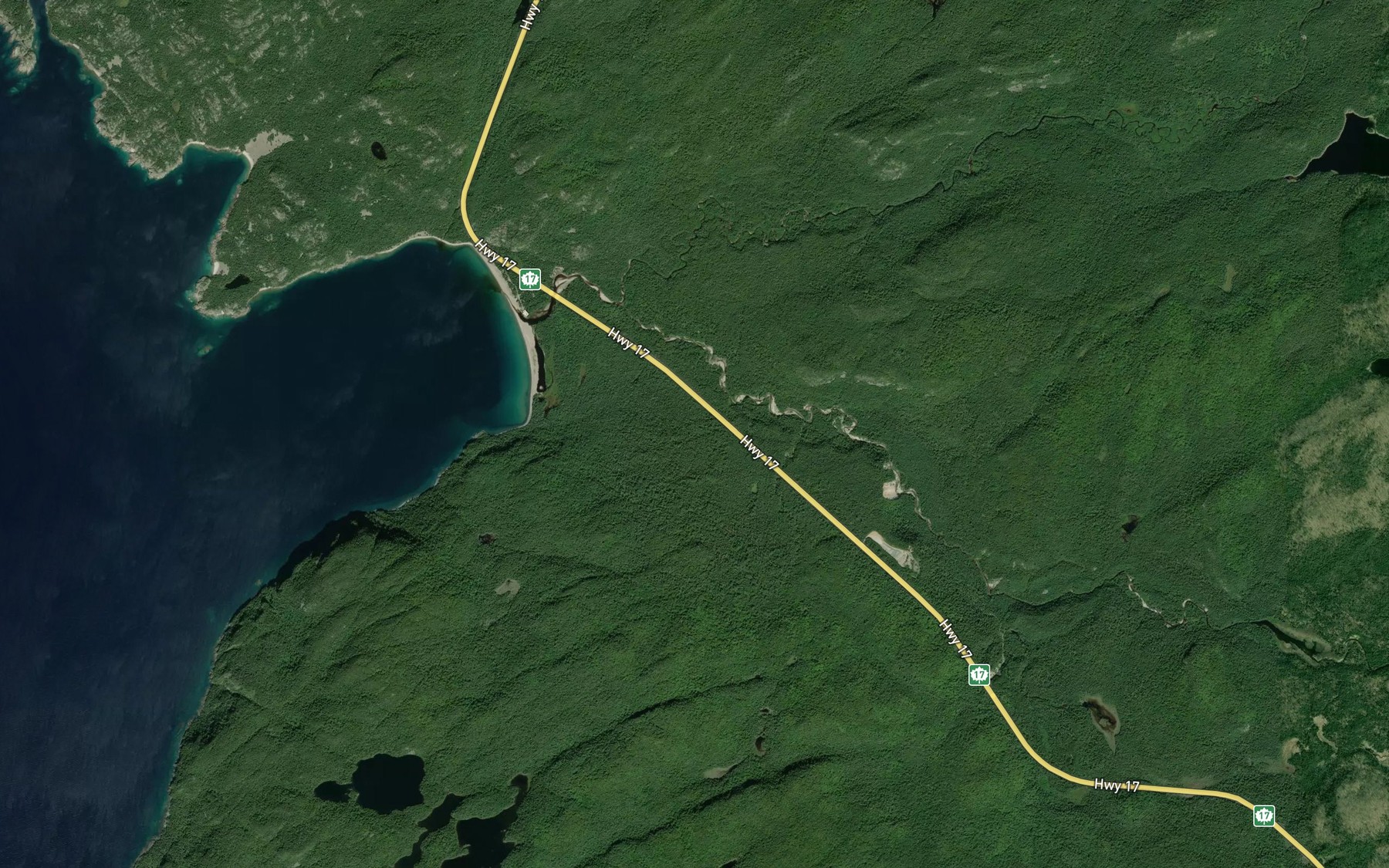 Satellite map of the South Old Woman River
