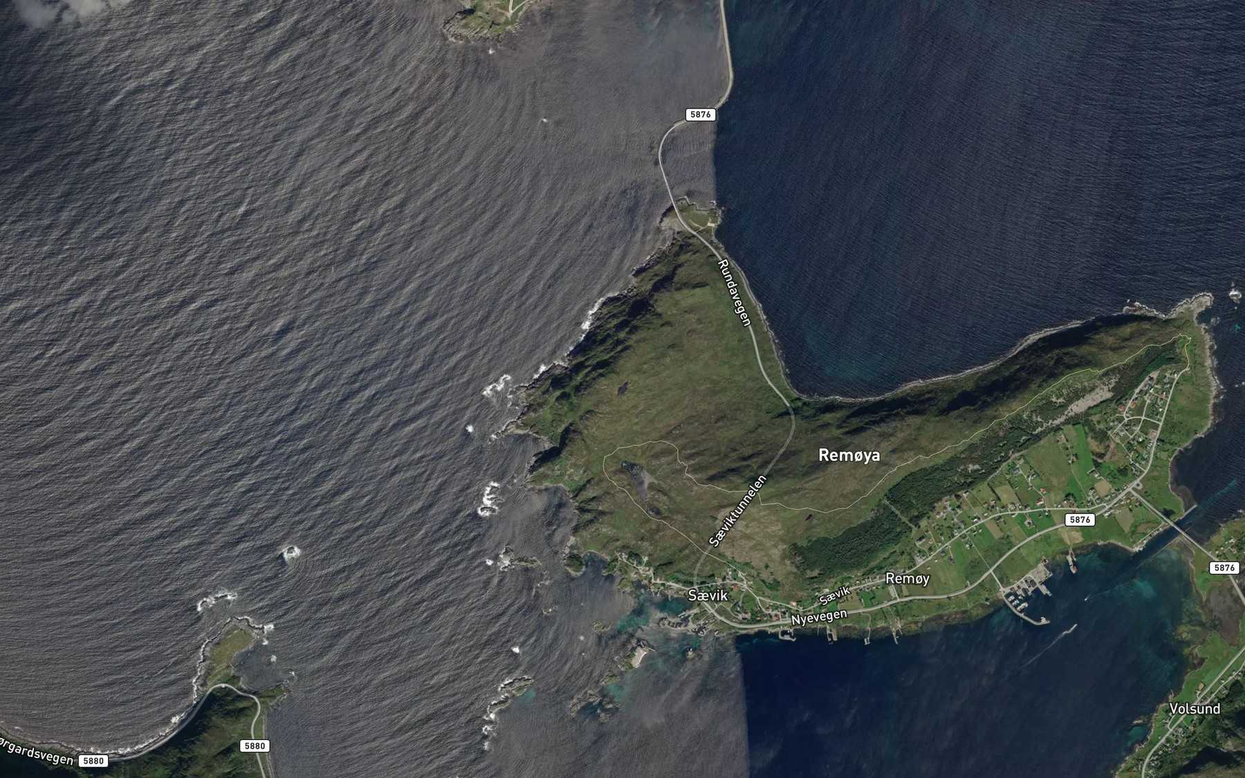Satellite map of the Vasseidvatnet