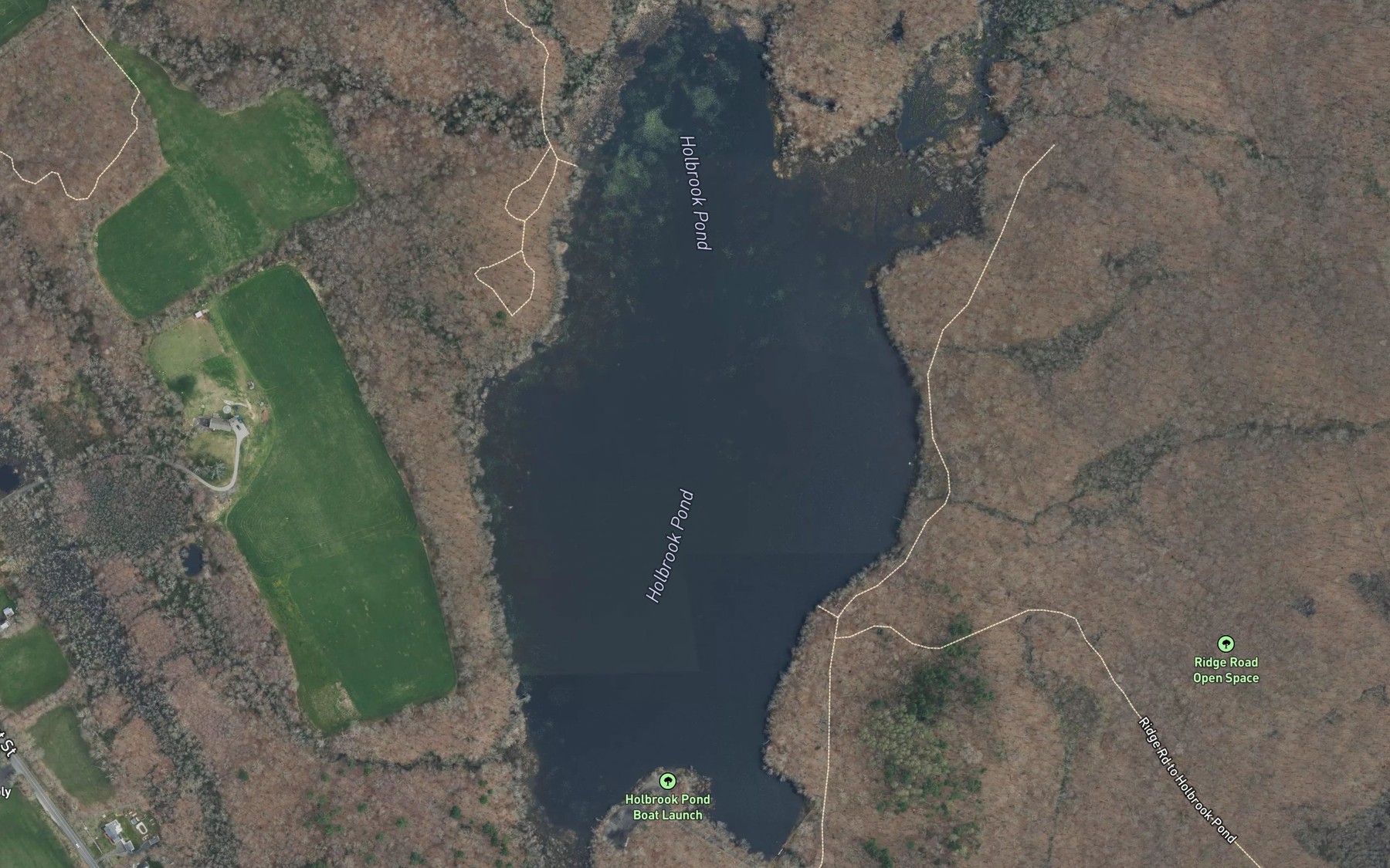 Satellite map of the Holbrook Pond