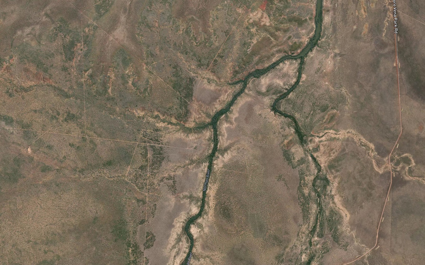Satellite map of the Alligator Creek