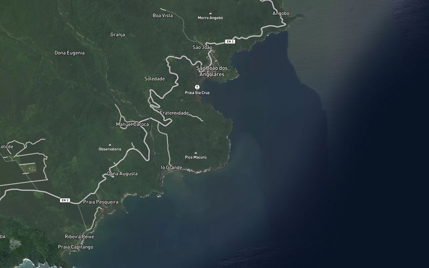 Satellite map of the Angra de Sao Joao dos Angolares