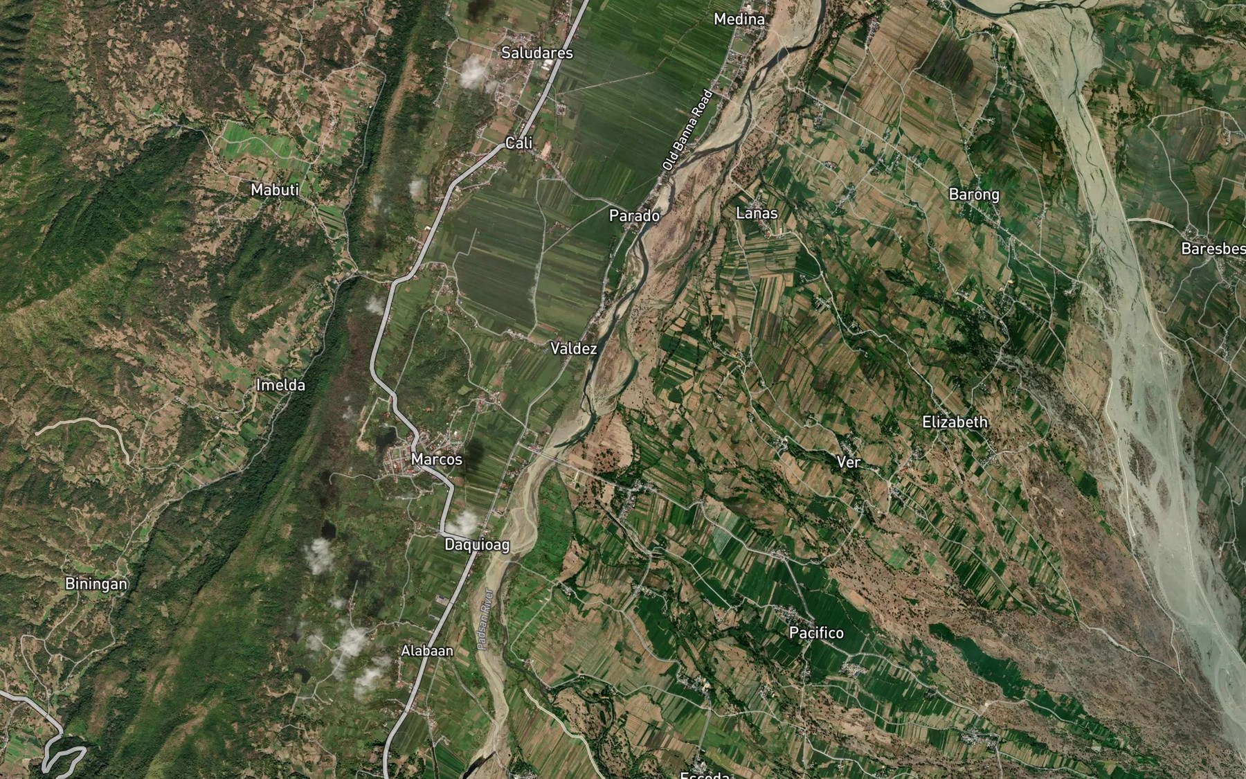 Satellite map of the Lading River