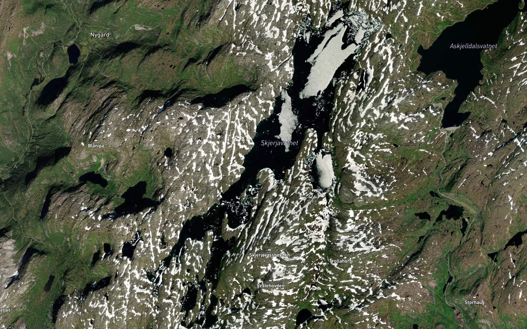 Satellite map of the Skjerjavatnet