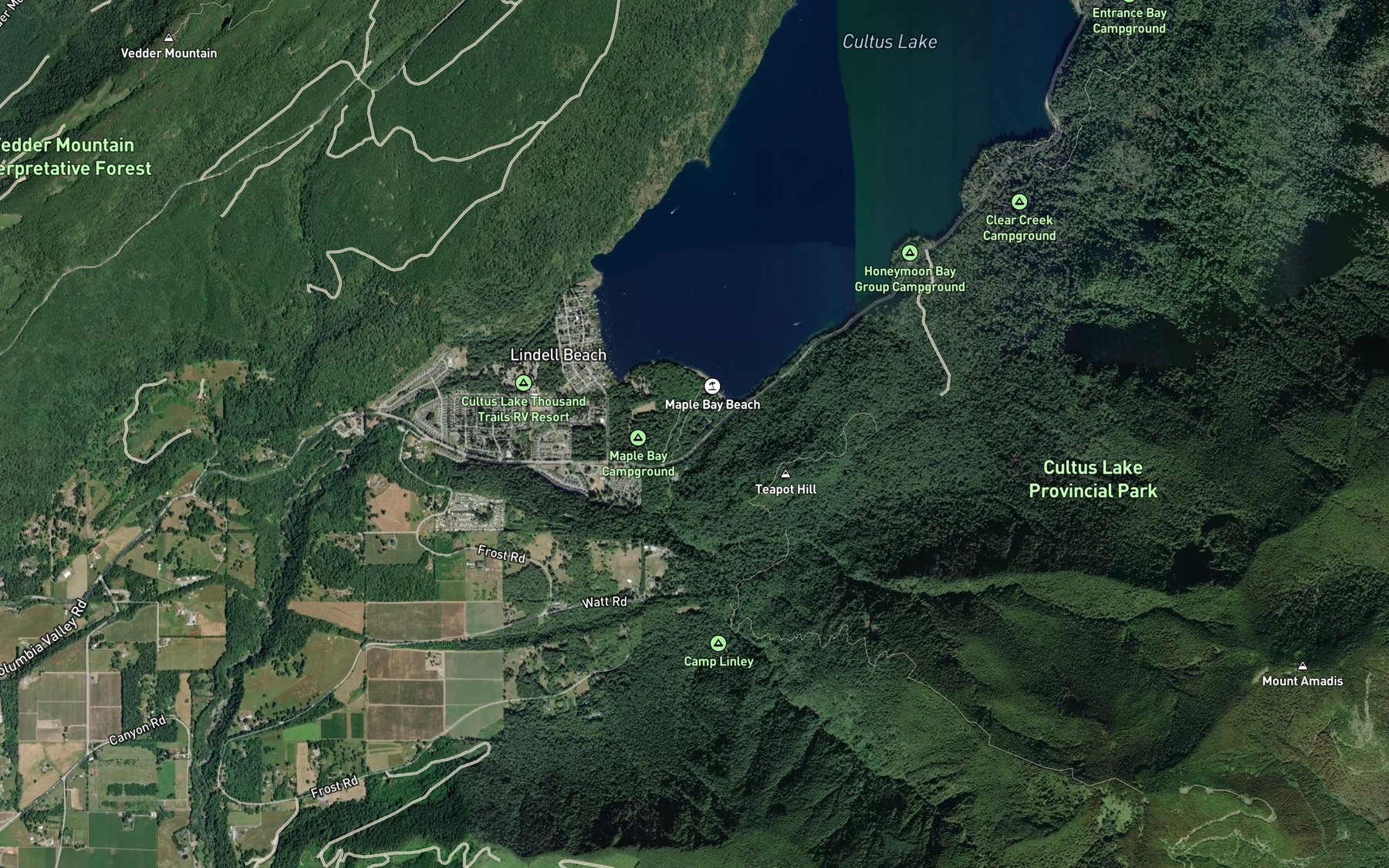 Satellite map of the Amadis Creek