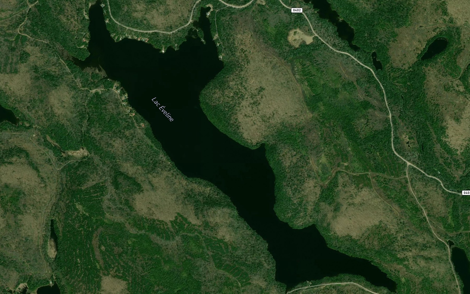 Satellite map of the Lac Eveline