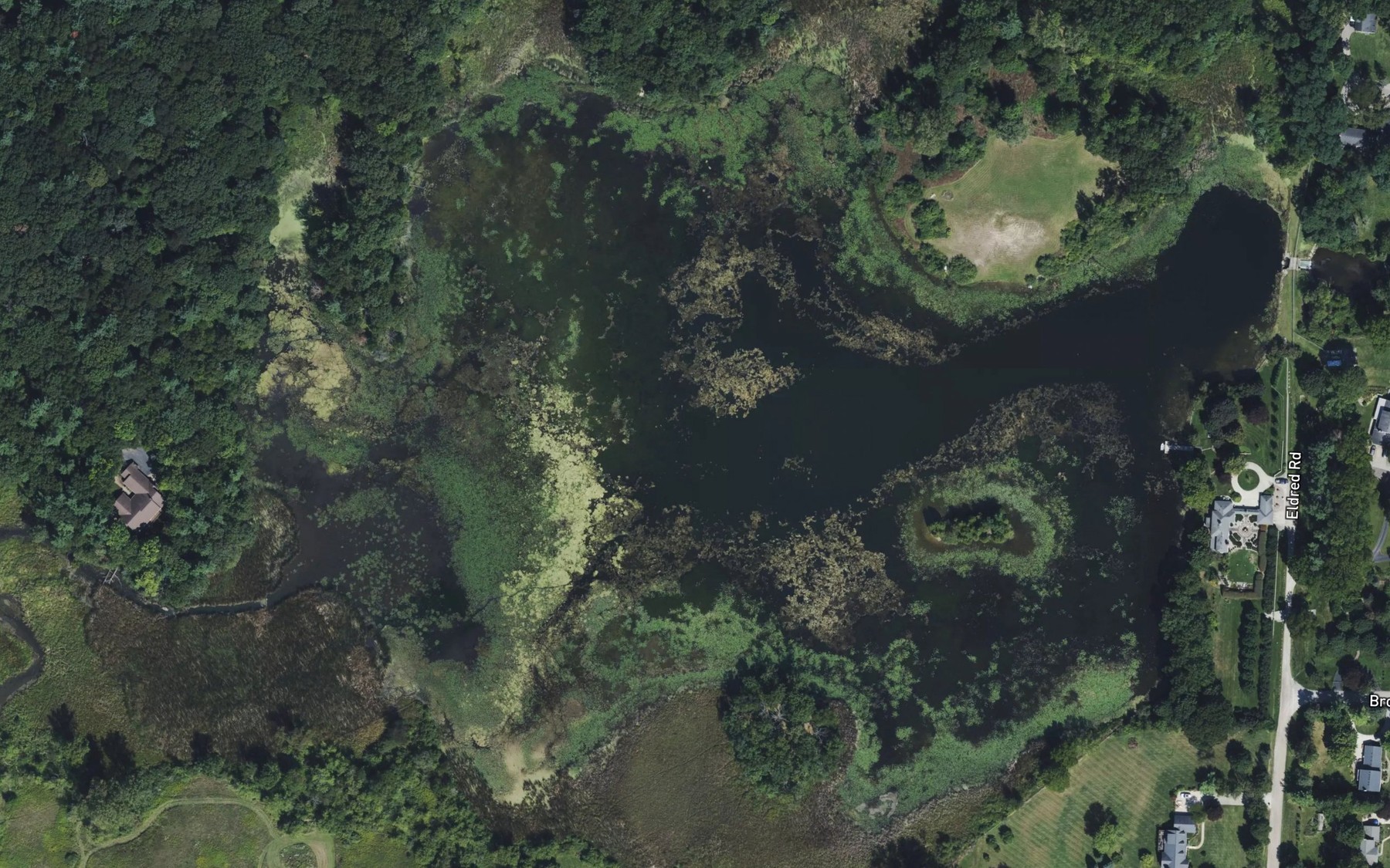 Satellite map of the East Mill Lake
