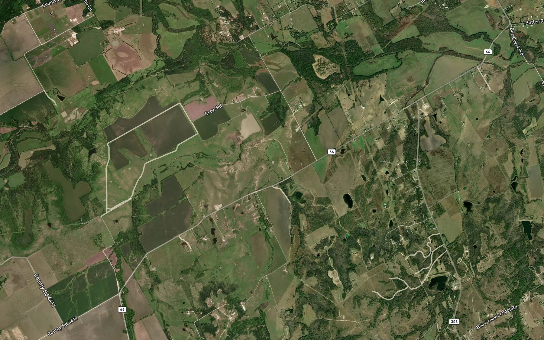 Satellite map of the West Fork Weakly Branch