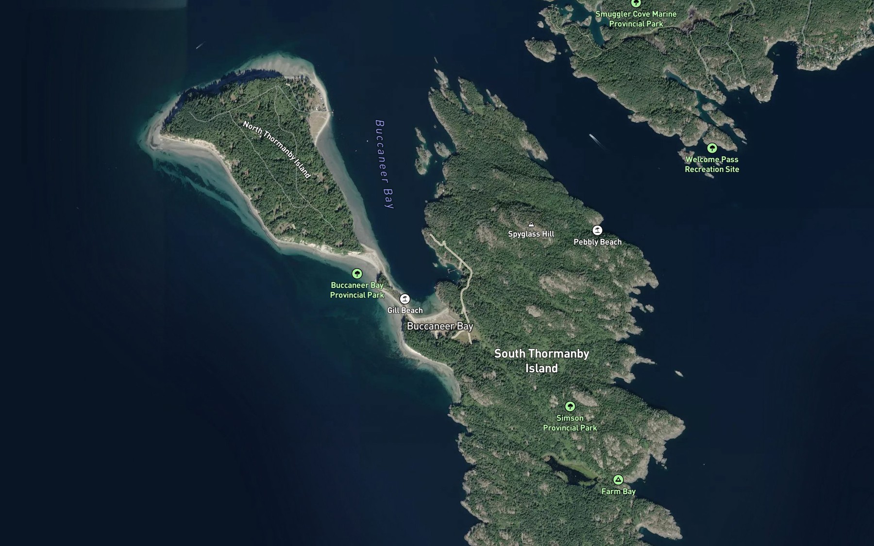 Satellite map of the Water Bay