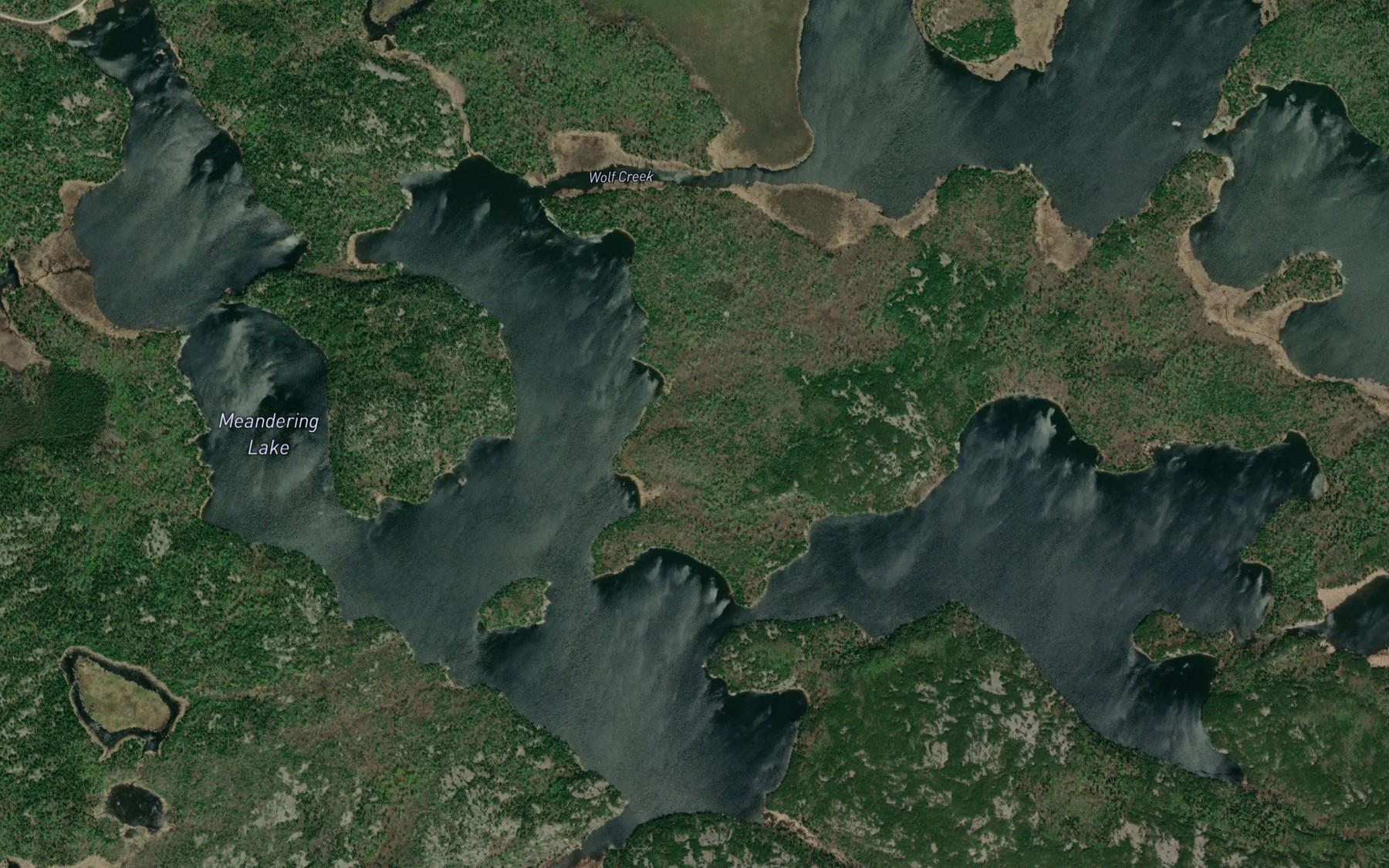 Satellite map of the Meandering Lake