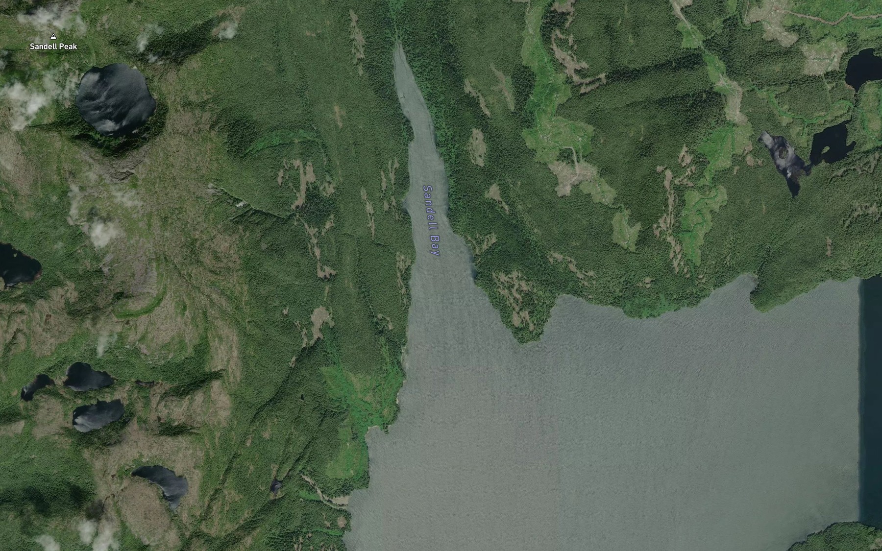 Satellite map of the Sandell Bay