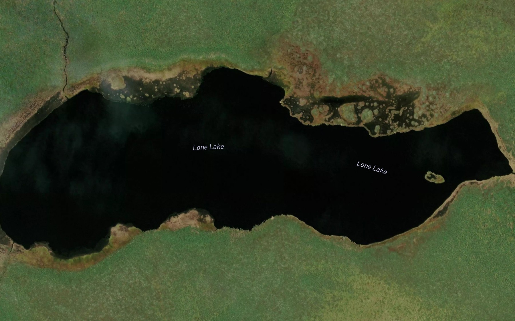 Satellite map of the Lone Lake