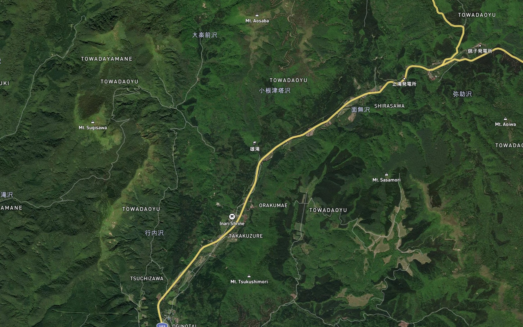 Satellite map of the Konetsuto Zawa