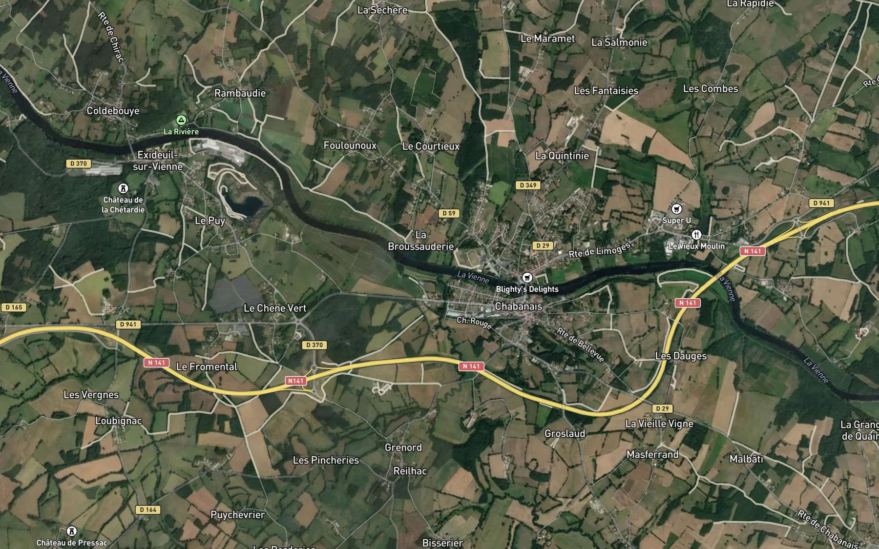Satellite map of the Graine