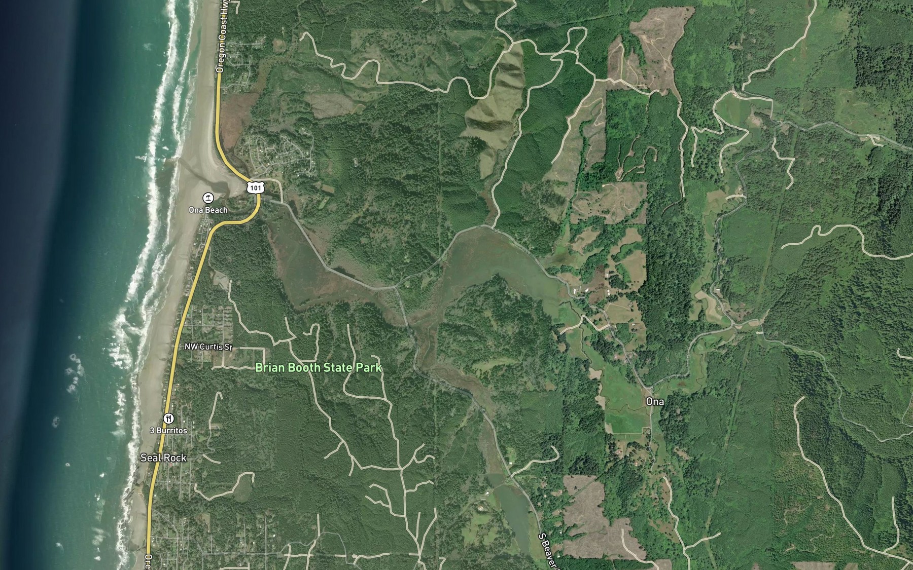 Satellite map of the Simpson Creek