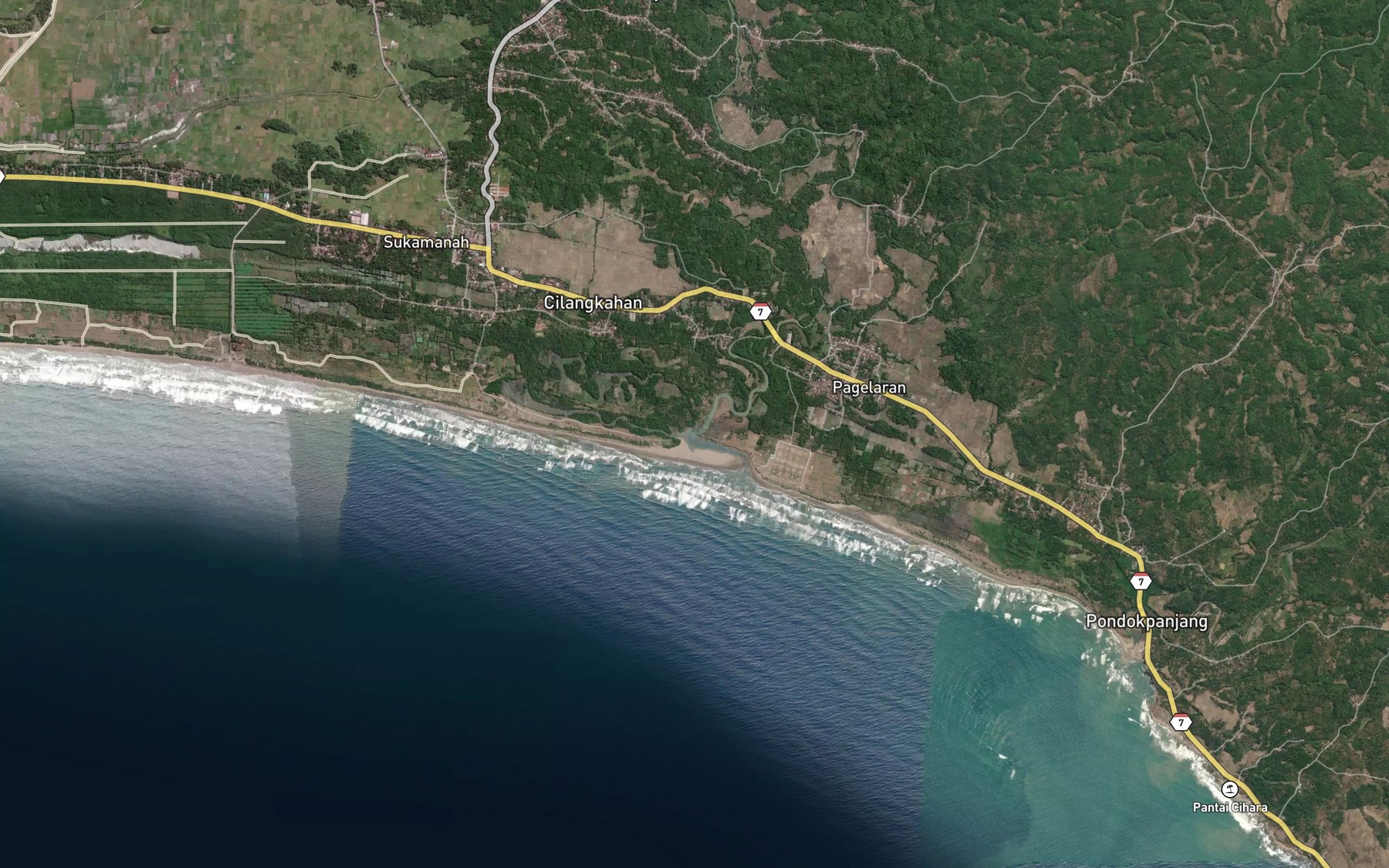 Satellite map of the Ci Langkahan