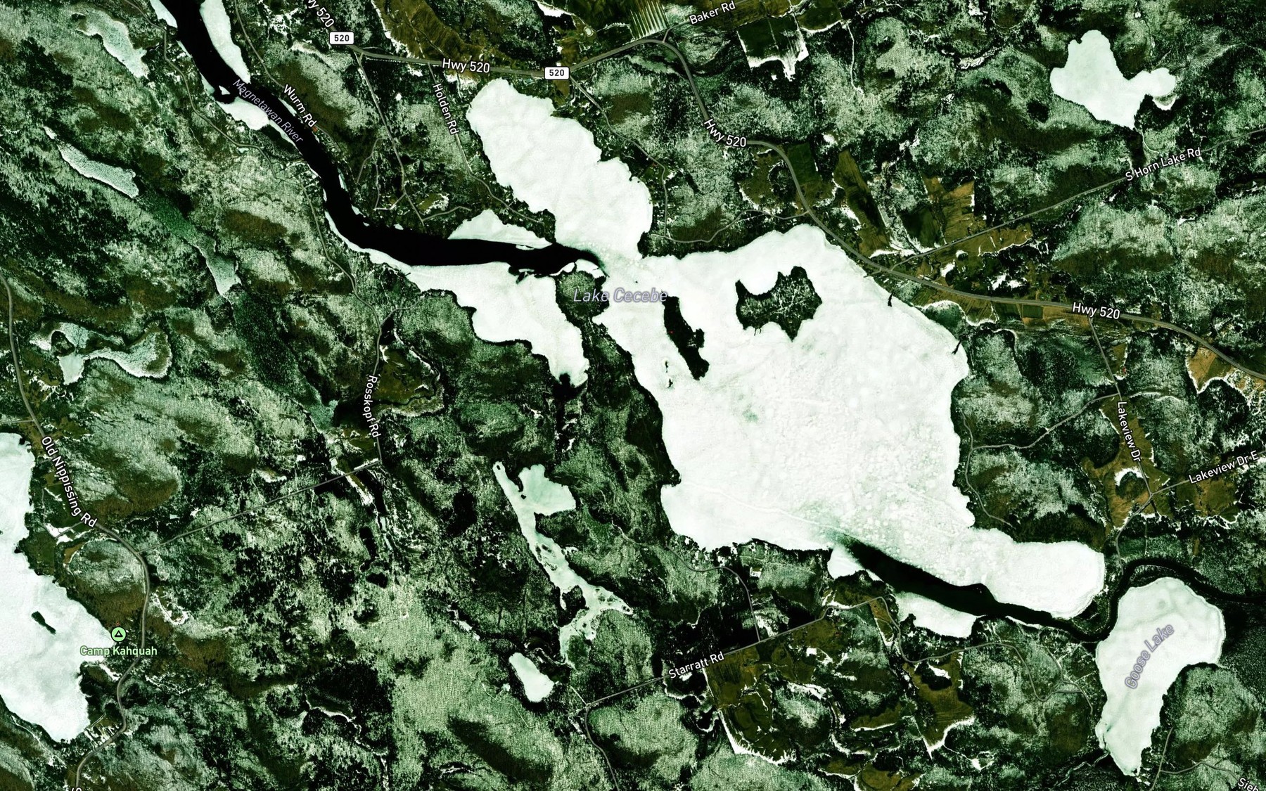 Satellite map of the Green Bay