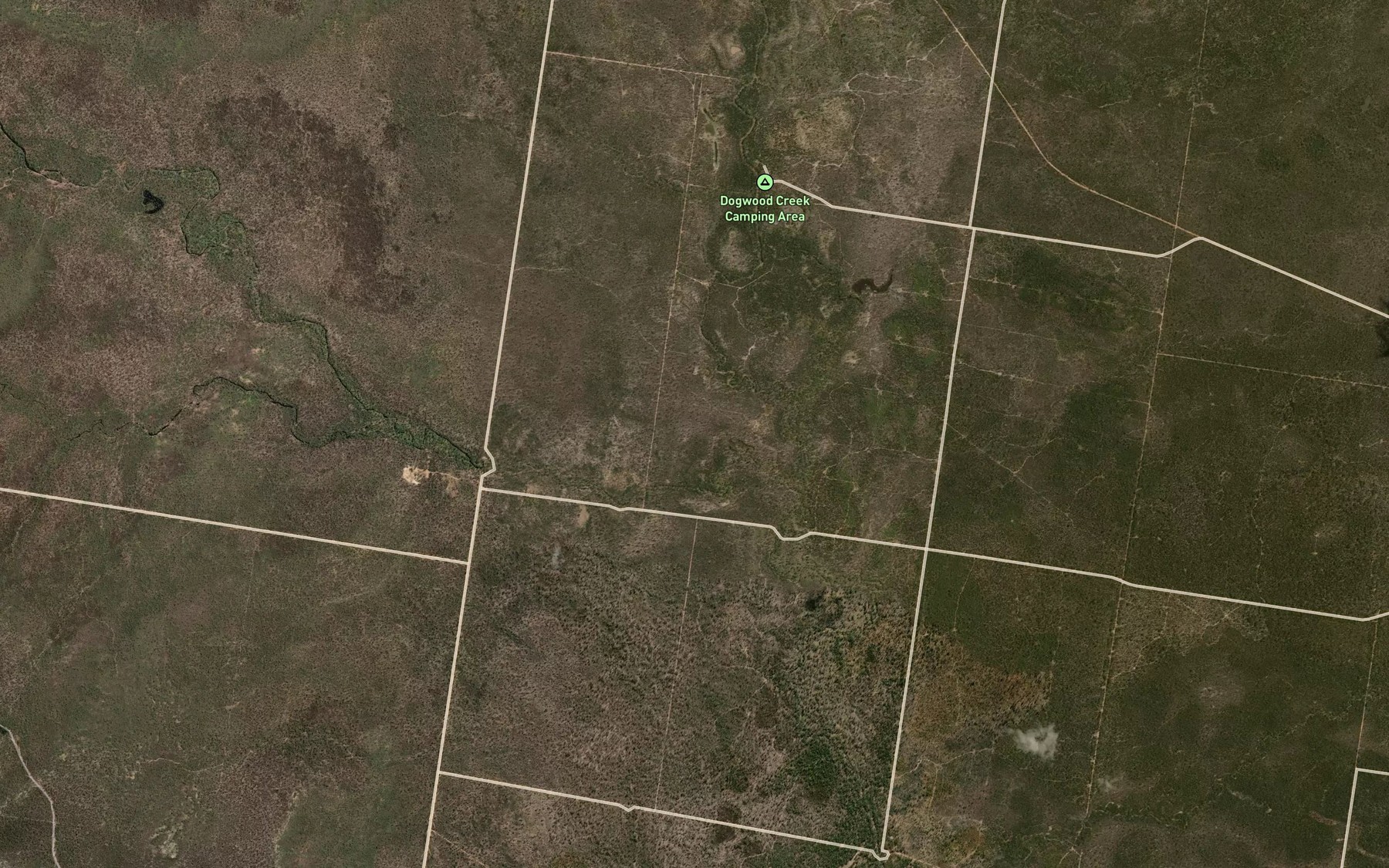 Satellite map of the Rocky Creek
