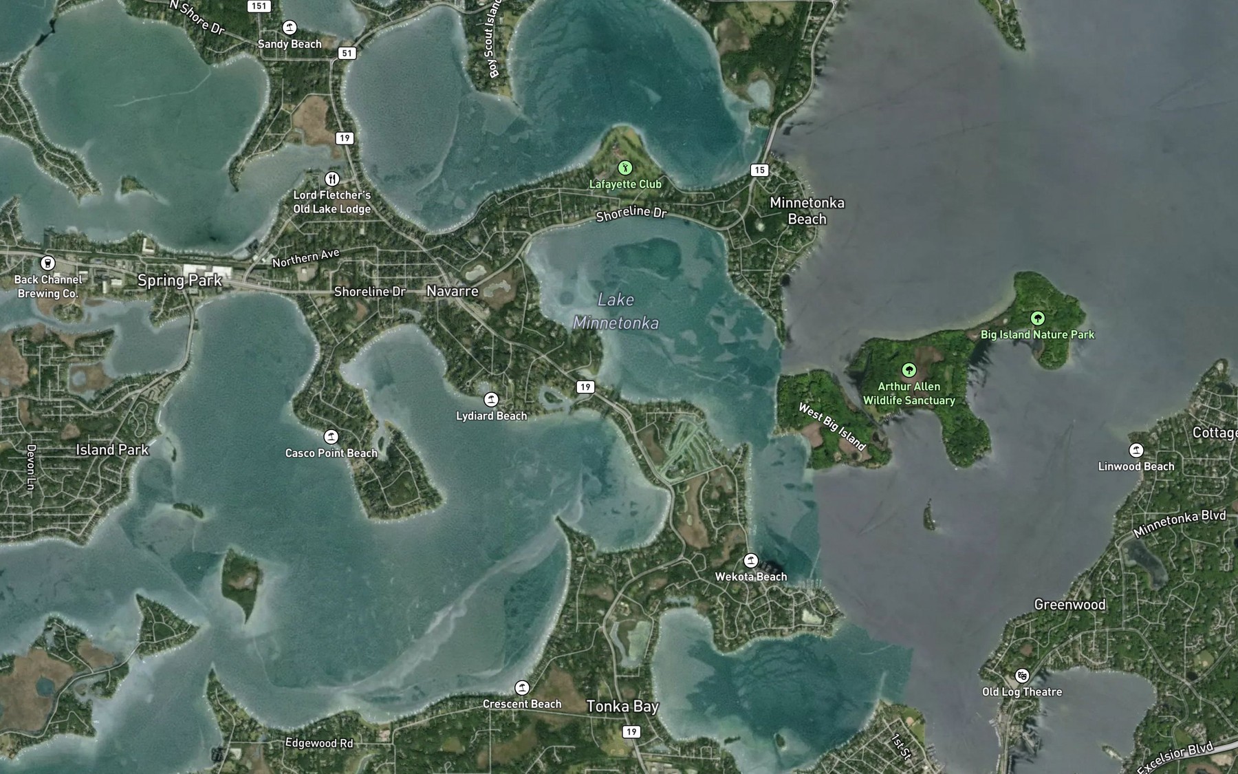 Satellite map of the Narrows Bridge